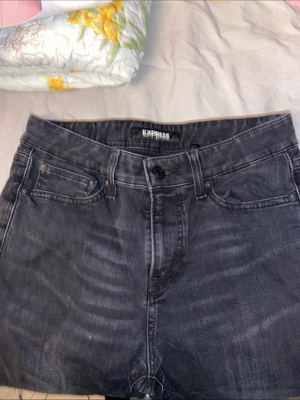 Express Men’s Washed Black Slim Jeans